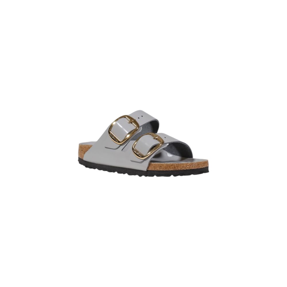 Birkenstock Graue Leder-Slipper