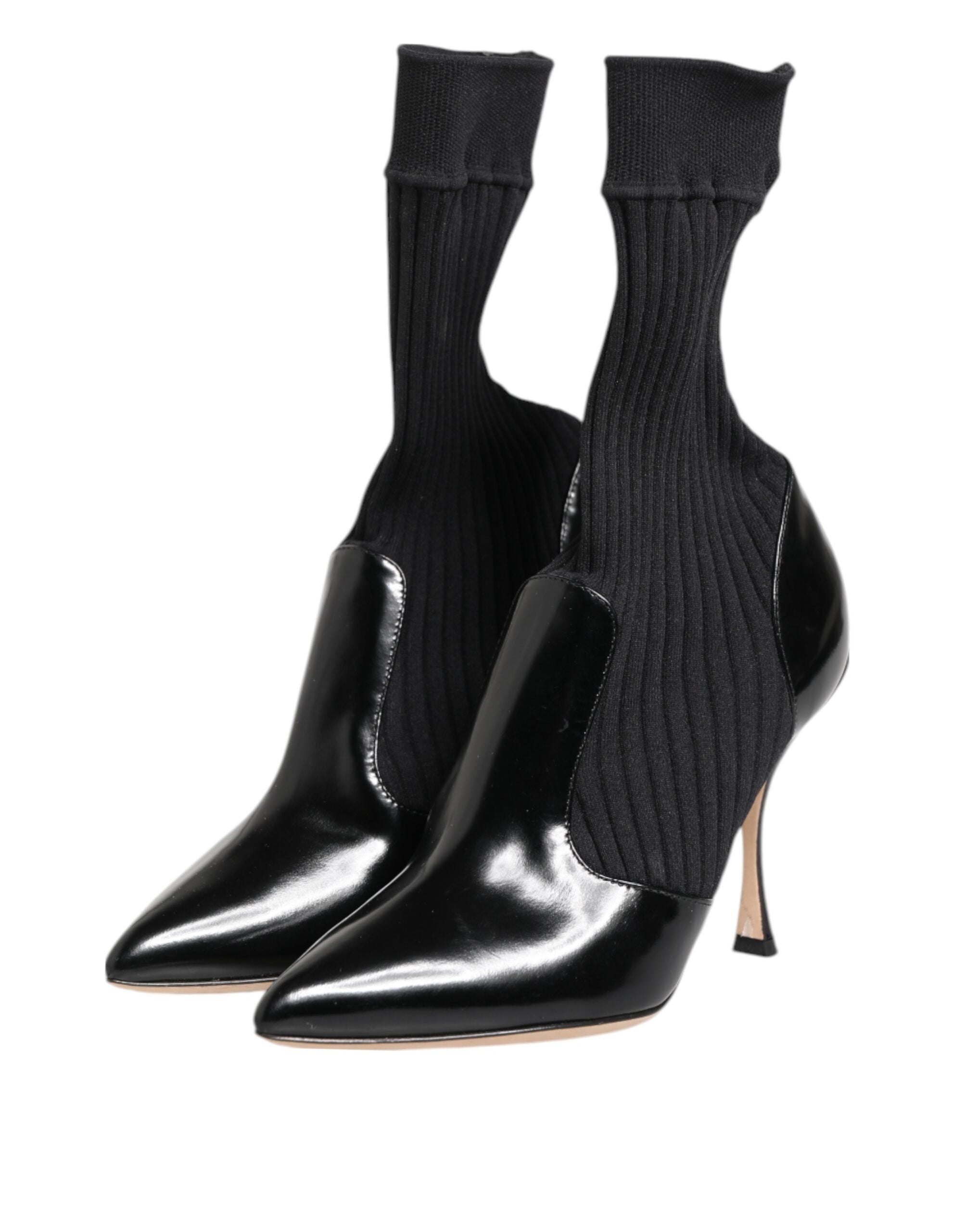 Dolce & Gabbana Schwarz Stretch Stilettos Booties Socken Schuhe