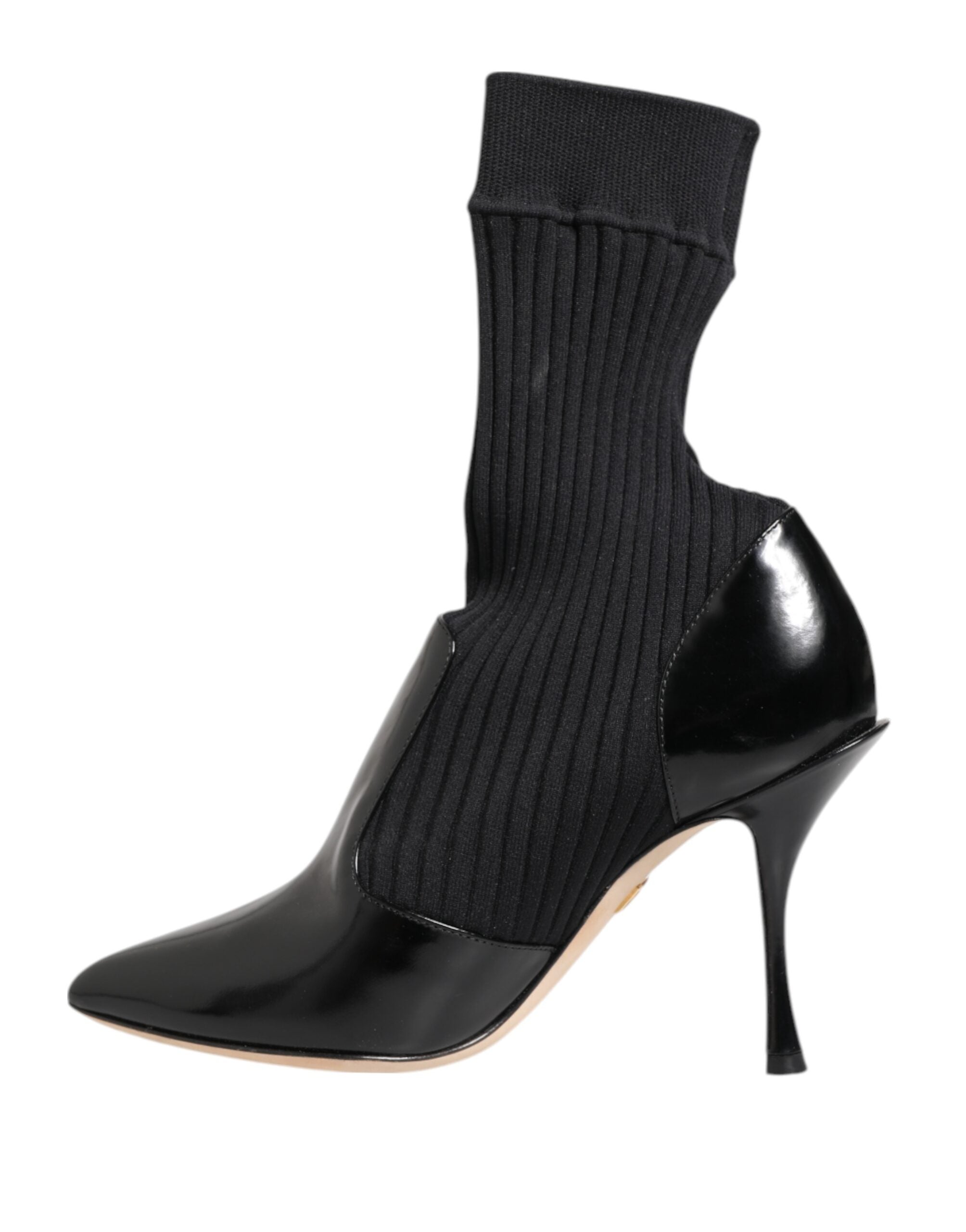 Dolce & Gabbana Schwarz Stretch Stilettos Booties Socken Schuhe