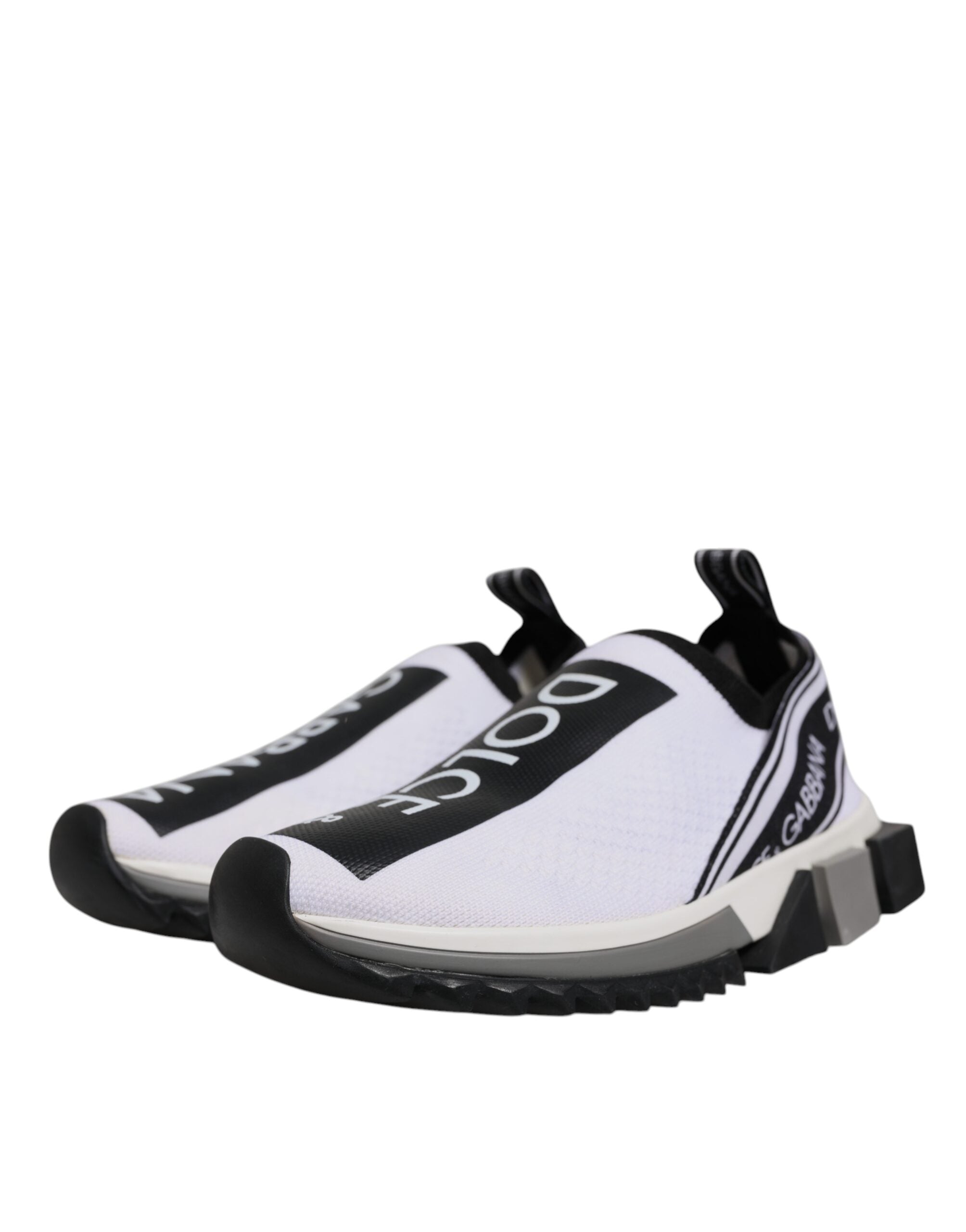 Dolce & Gabbana Schwarz Weiß Slip On Sorrento Sneakers Schuhe