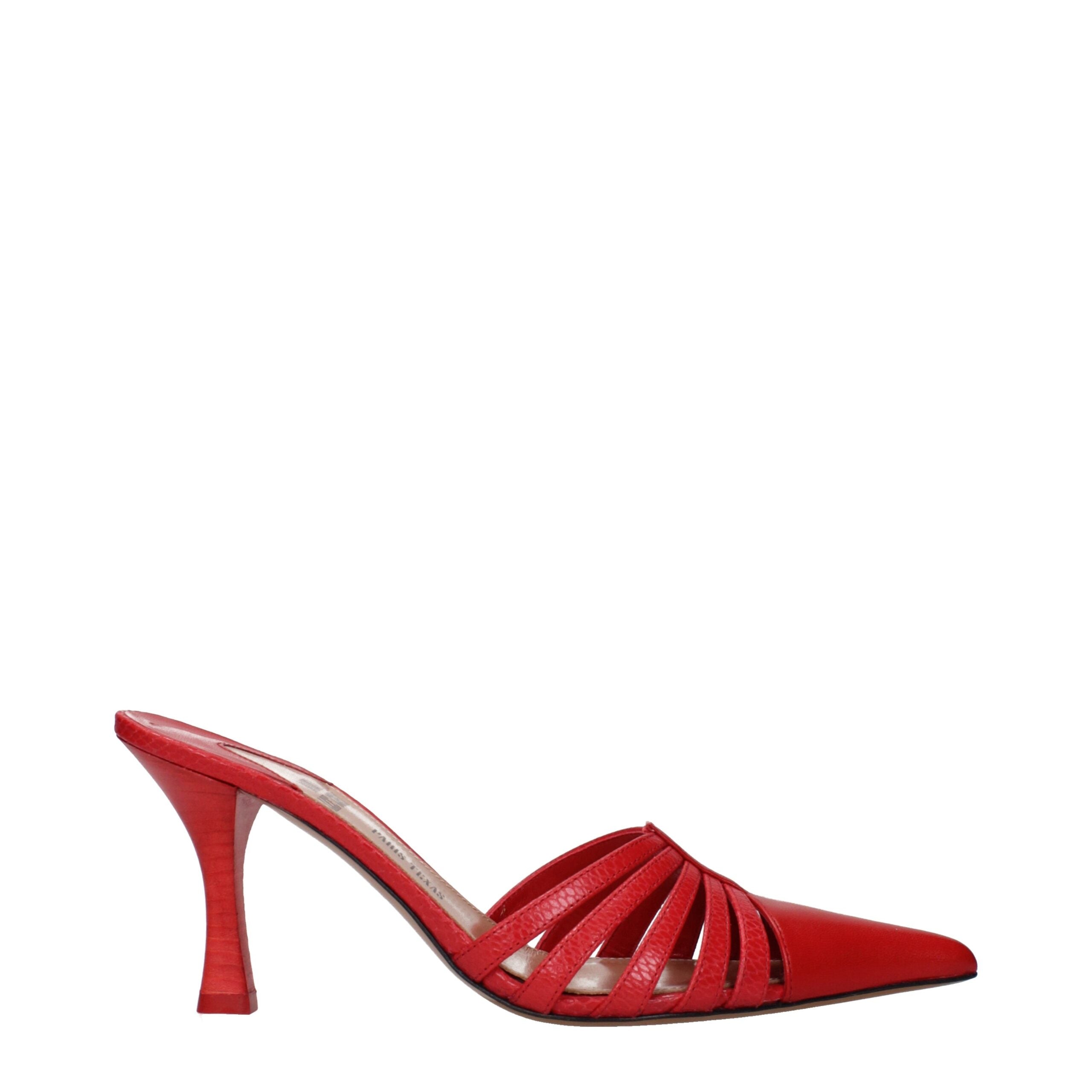 Paris Texas Rote Leder-Stilettosandalen