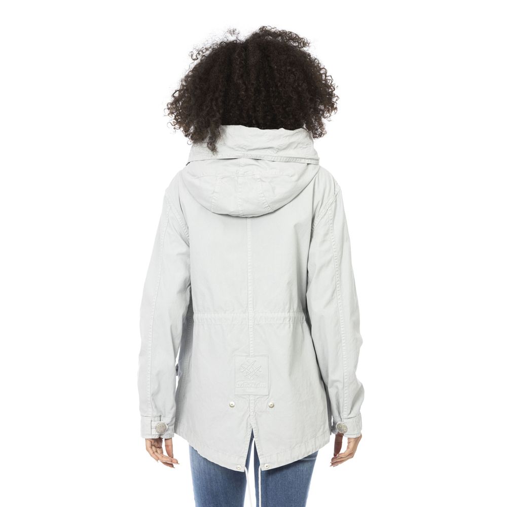 Mr&Mrs Italy Silberne Damen-Parka-Jacke aus Baumwolle