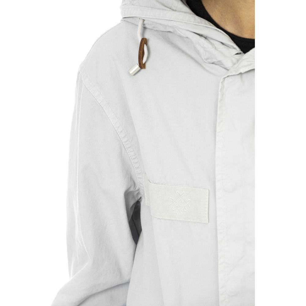 Mr&Mrs Italy Silberne Damen-Parka-Jacke aus Baumwolle