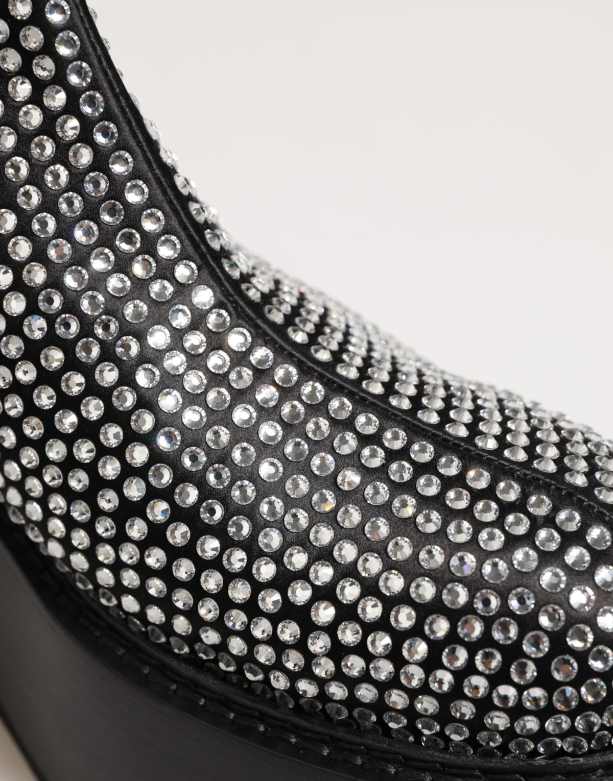 Dolce & Gabbana Schwarz Crystal Strass Mid Calf Kurze Stiefel Schuhe