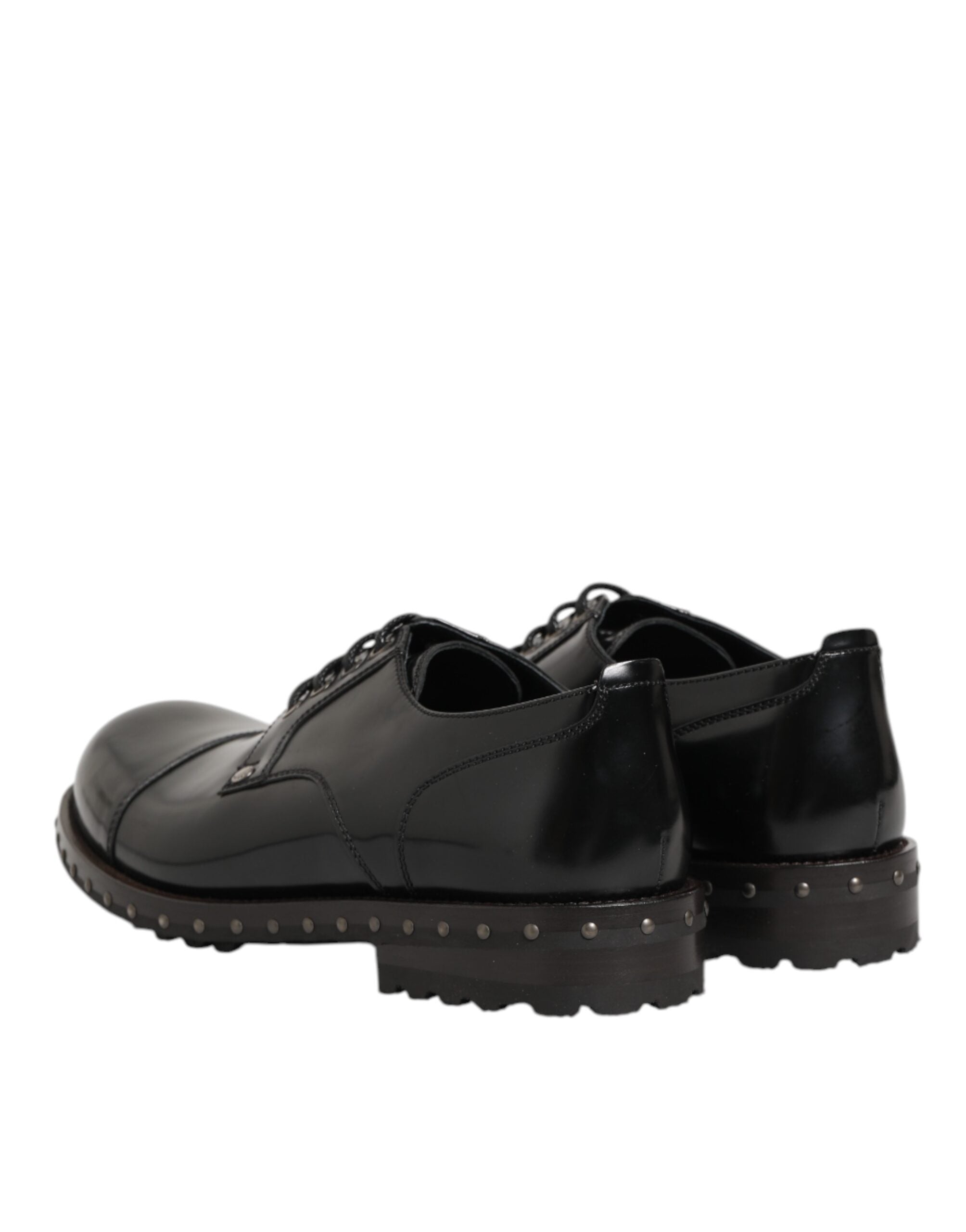 Dolce & Gabbana Schwarze, mit Nieten besetzte Lederschnürschuhe für Herren