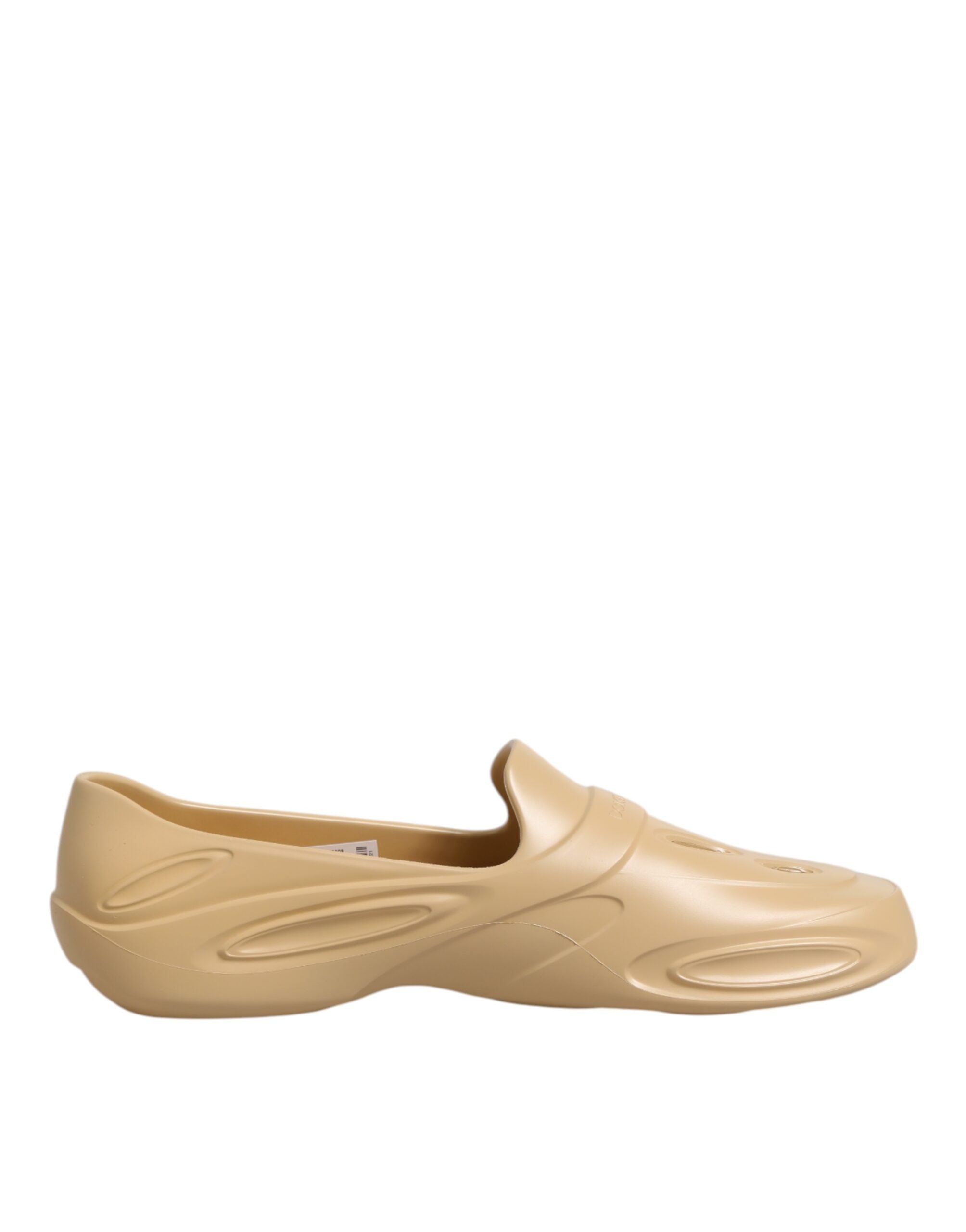 Dolce & Gabbana Beige Gummi Rutschen Low Top Turnschuhe Schuhe