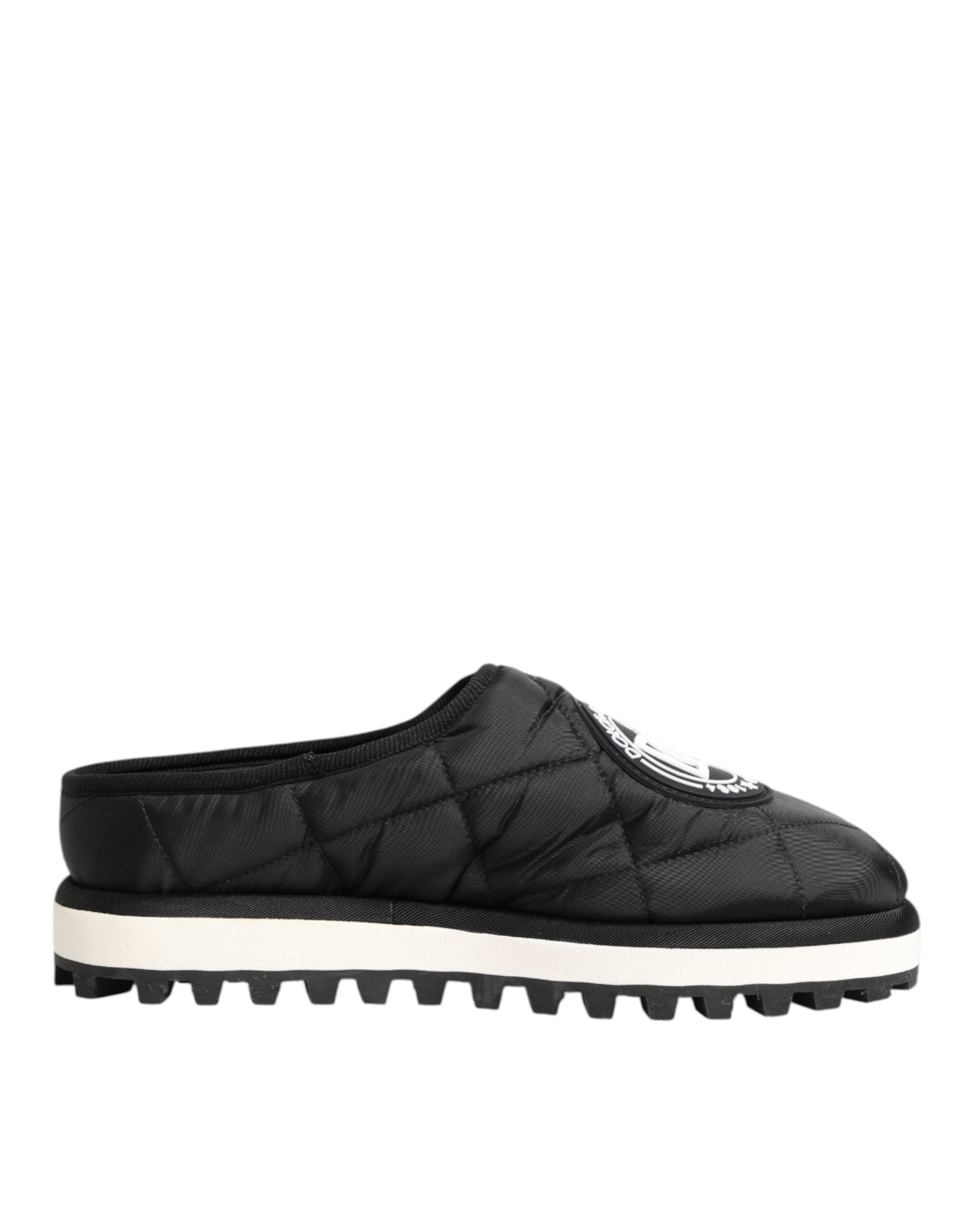 Dolce & Gabbana Schwarz Nylon Low Top Slip On Sneaker Schuhe