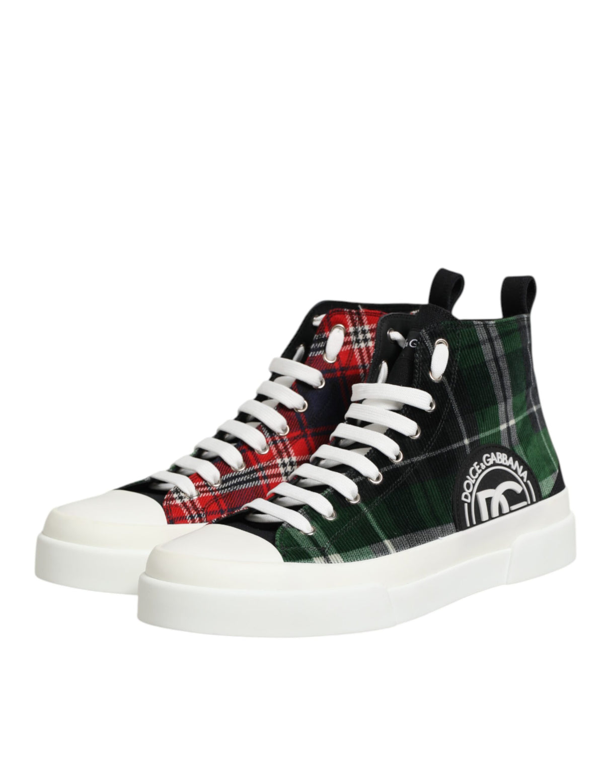 Dolce & Gabbana Multicolor Baumwolle High Top Männer Turnschuhe Schuhe