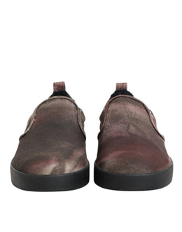 Dolce & Gabbana Multicolor Baumwolle Low Top Slip On Männer Turnschuhe Schuhe