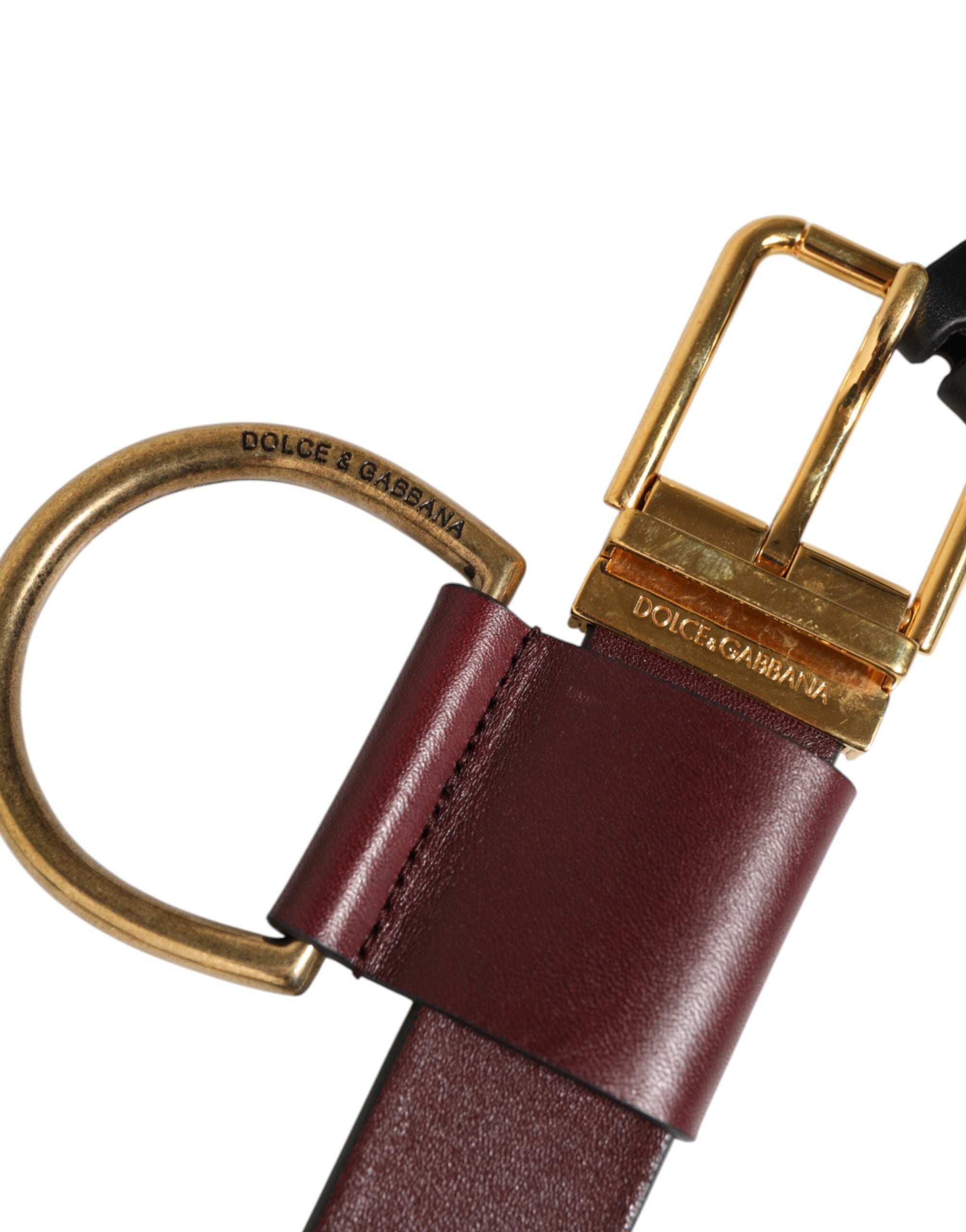 Dolce & Gabbana Brauner Schlüsselring Clip Befestigungen Schnalle Gürtel