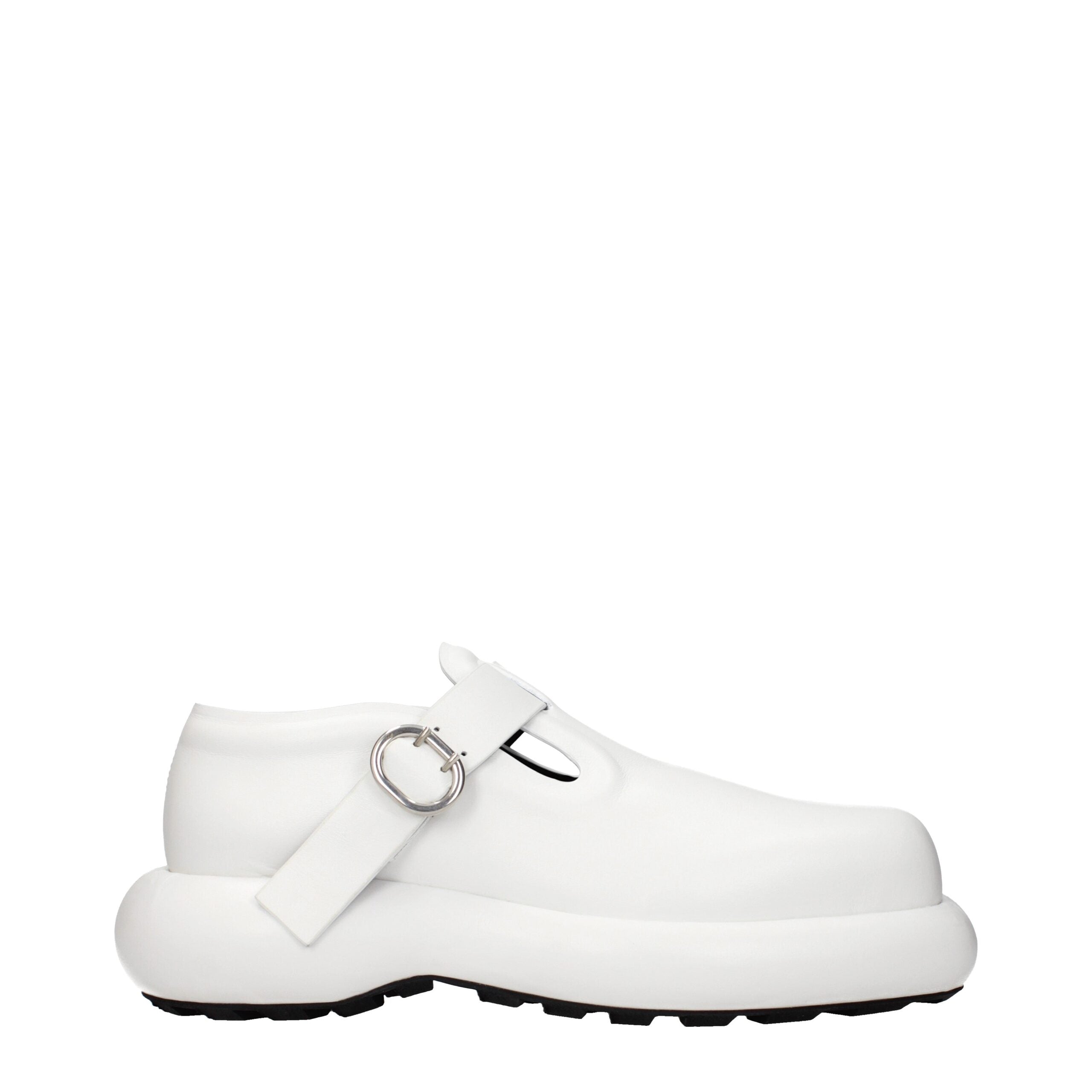 Jil Sander Weiße Loafer aus Leder zum Hineinschlüpfen