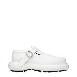 Jil Sander Weiße Loafer aus Leder zum Hineinschlüpfen