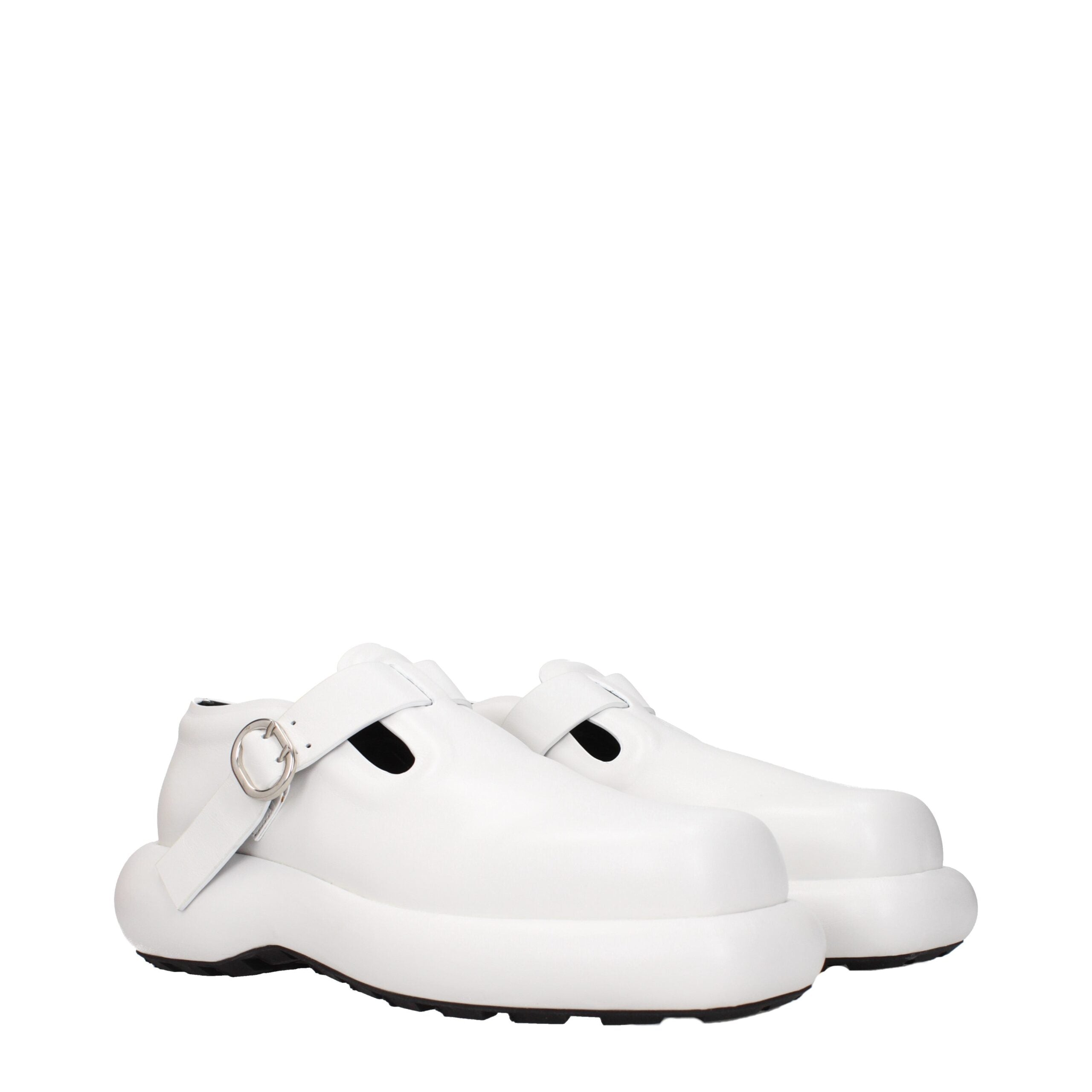 Jil Sander Weiße Loafer aus Leder zum Hineinschlüpfen