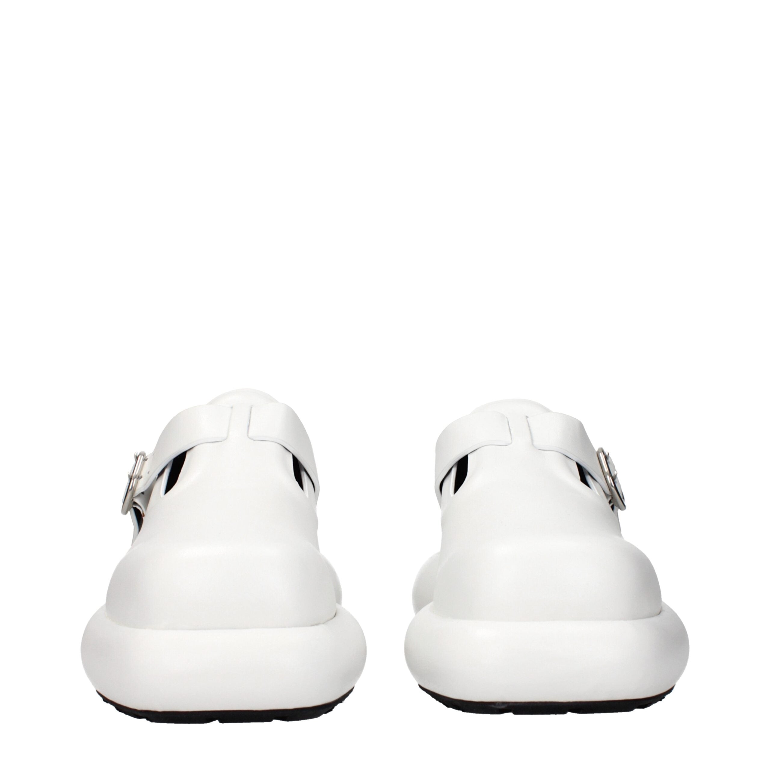 Jil Sander Weiße Loafer aus Leder zum Hineinschlüpfen