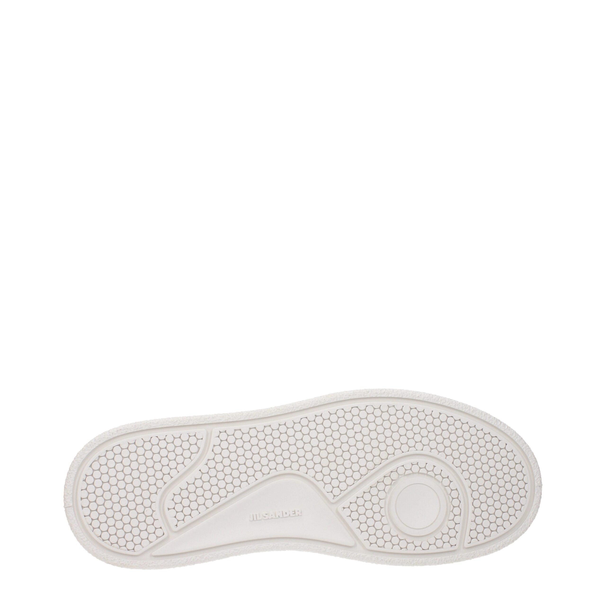 Jil Sander Weiße Leder Plateau-Sneaker