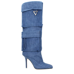 The Attico Hellblaue Stoffstiefel