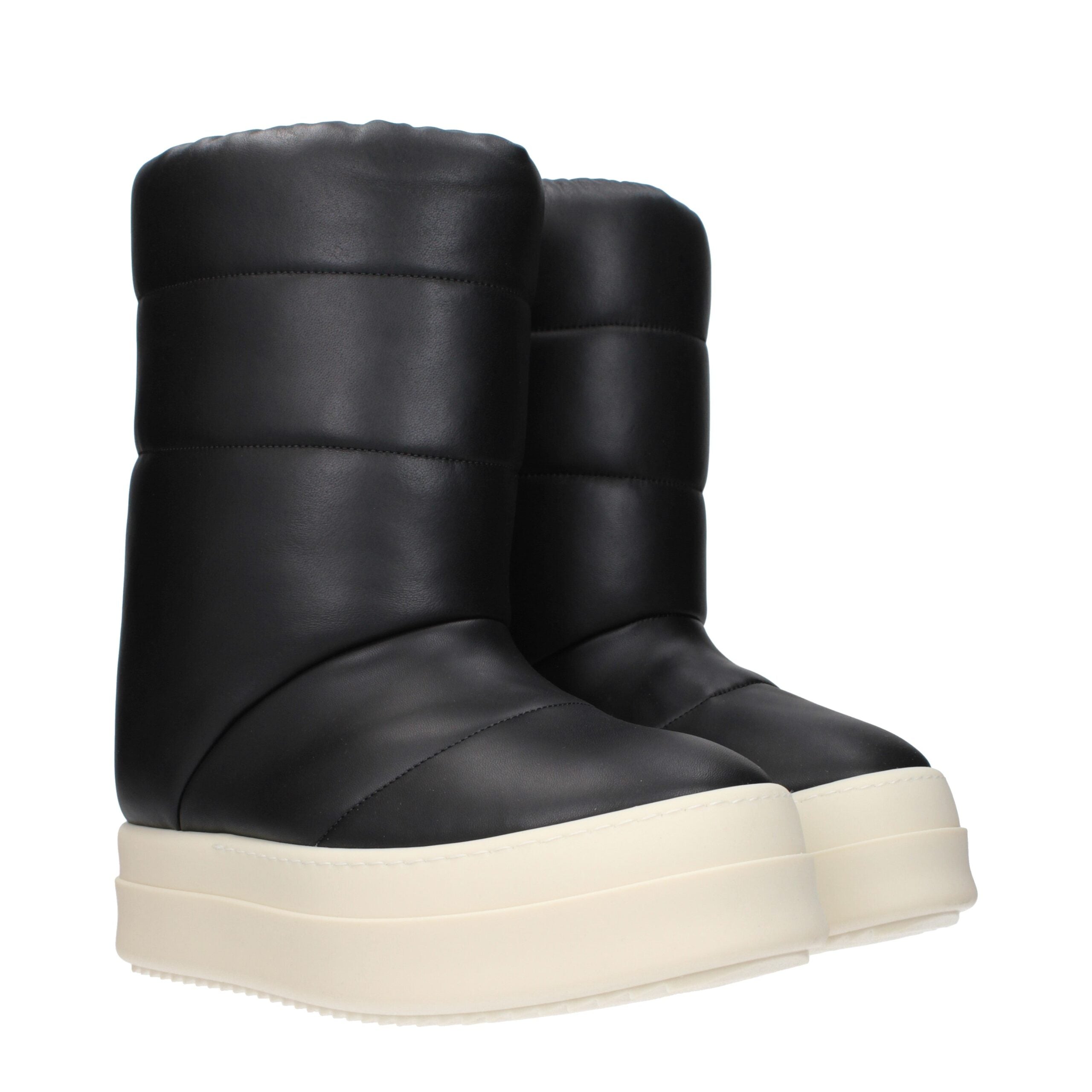 Rick Owens Schwarze Leder-Stiefeletten