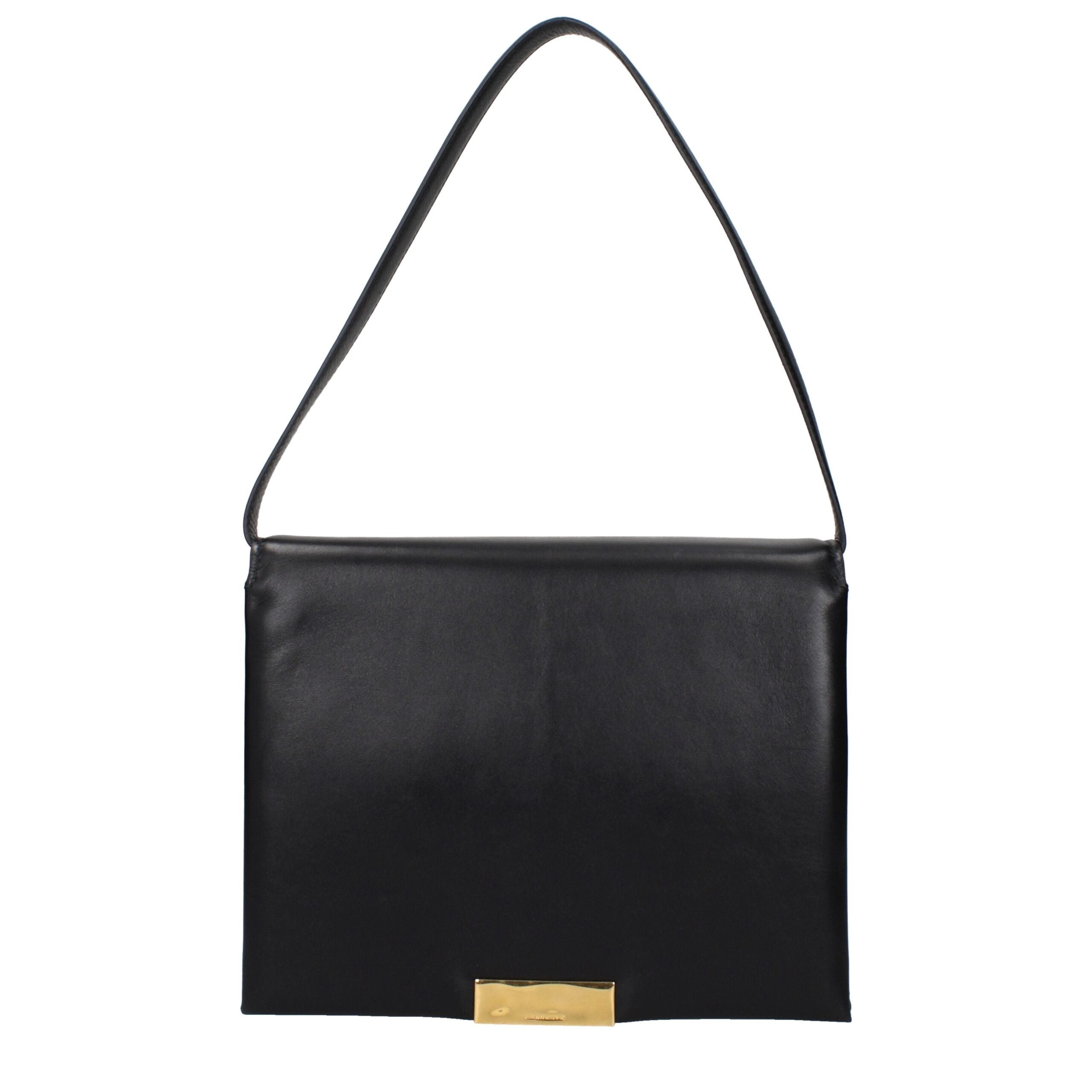 Jil Sander Schwarze Leder Umhängetasche