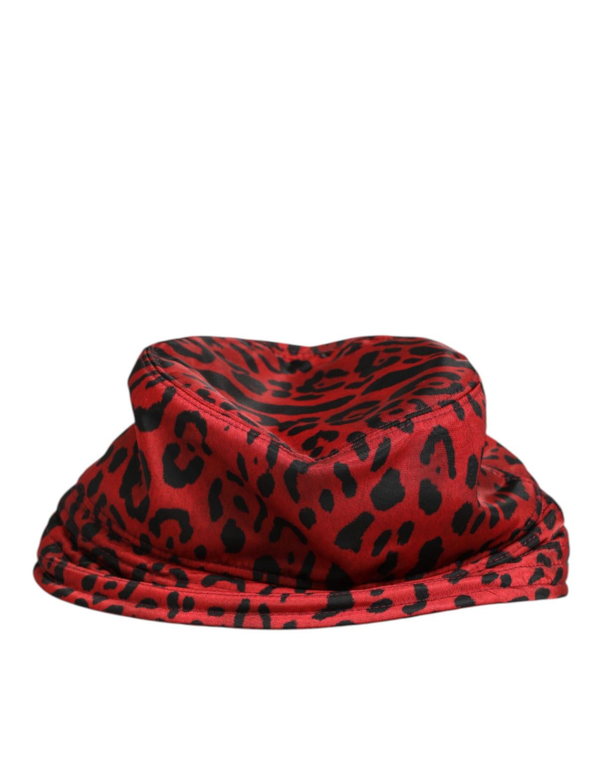Dolce & Gabbana Rot Schwarz Nylon Leopard Print Eimer Männer Kappe Hut