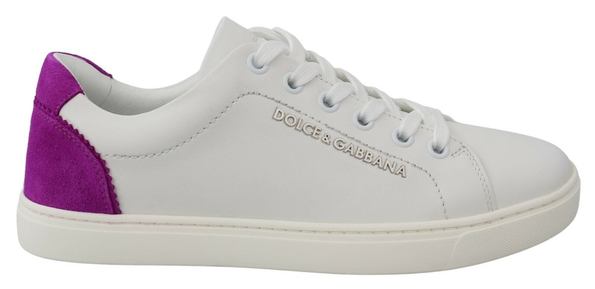 Dolce & Gabbana Weiß Wildleder Leder Low Top Turnschuhe Schuhe