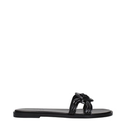 Versace Schwarze Leder-Slipper
