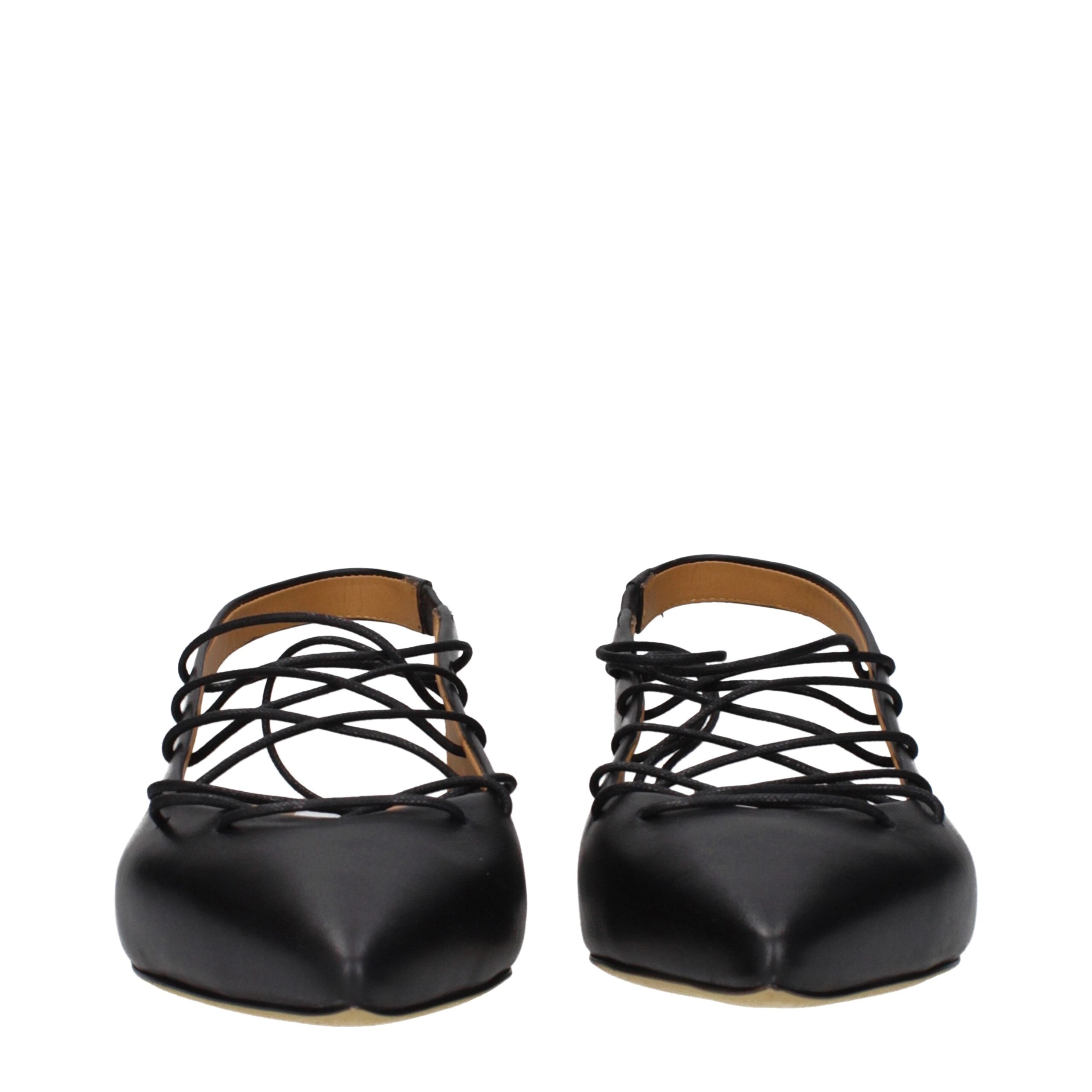 Moschino Schwarze Leder-Ballerinas