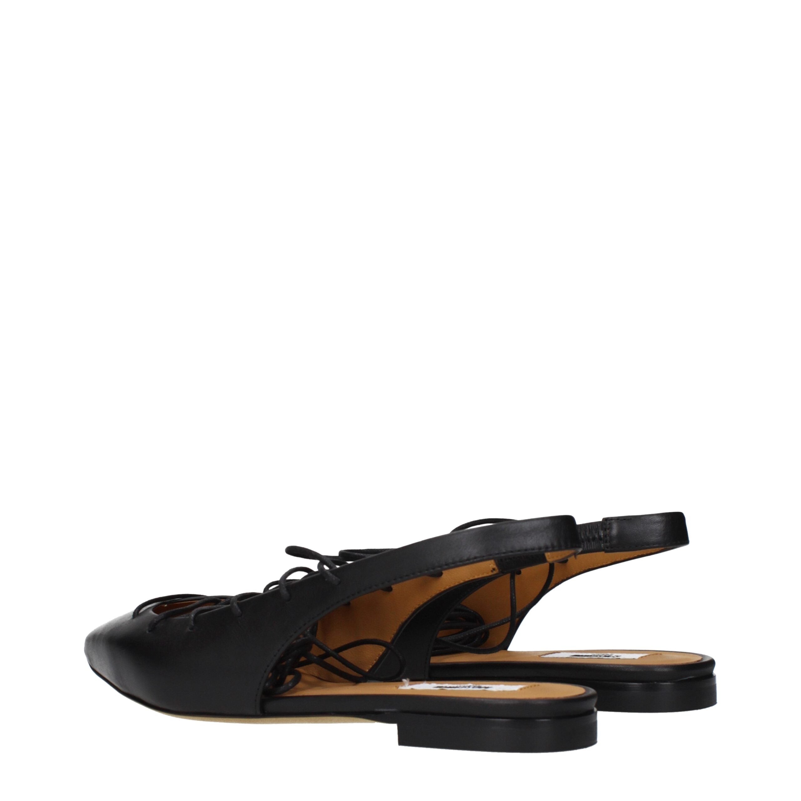 Moschino Schwarze Leder-Ballerinas