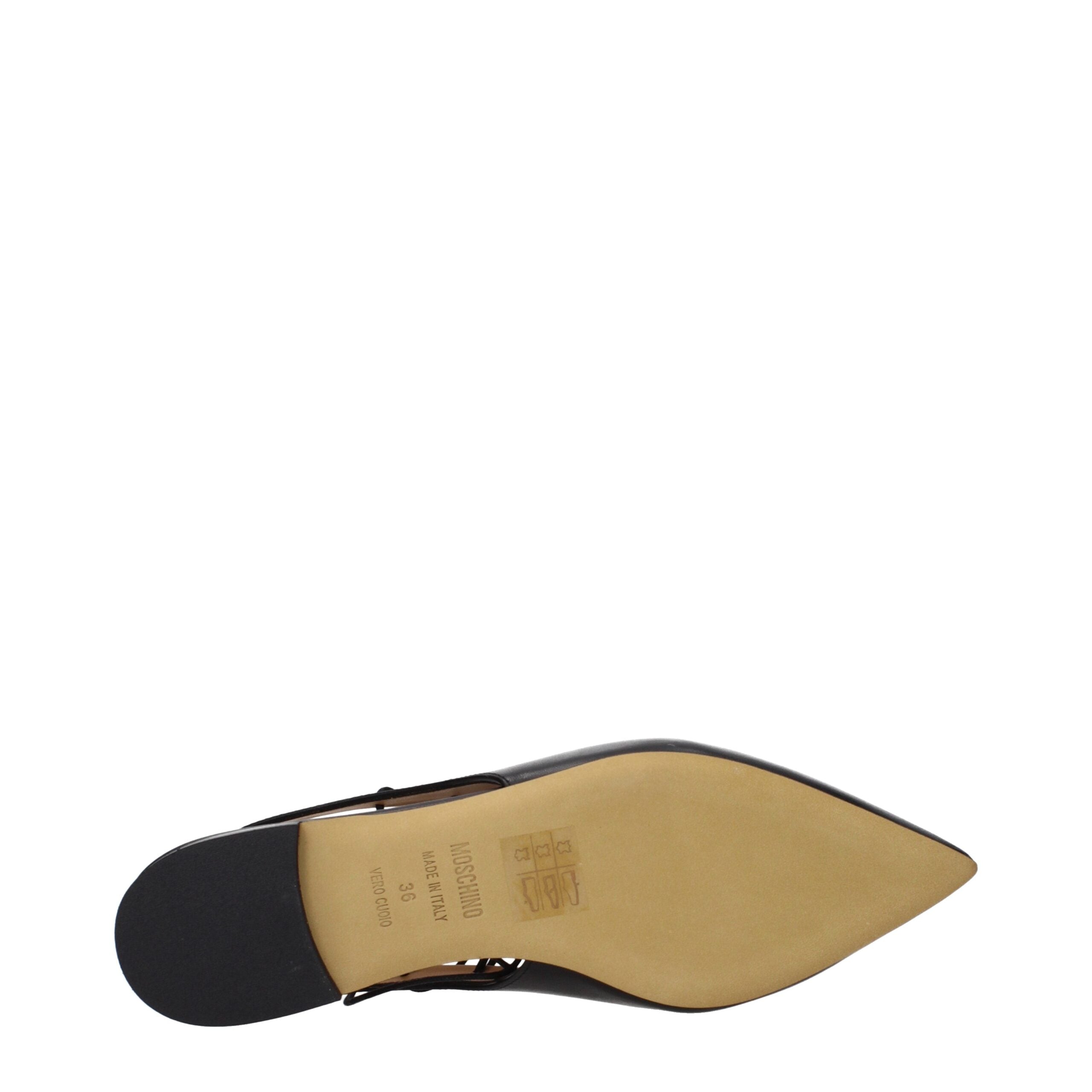 Moschino Schwarze Leder-Ballerinas