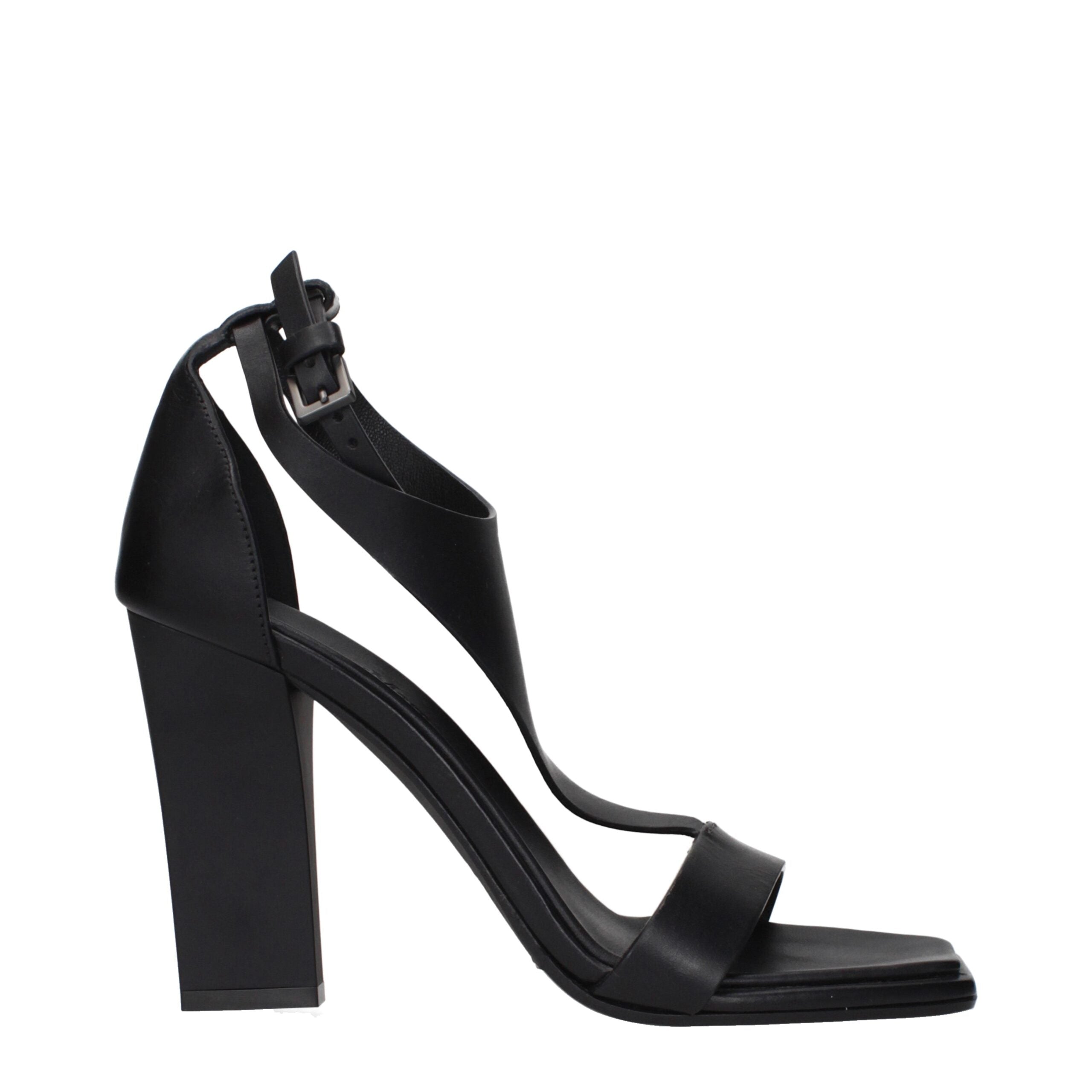 Max Mara Schwarze Leder-Stiletto-Sandalen