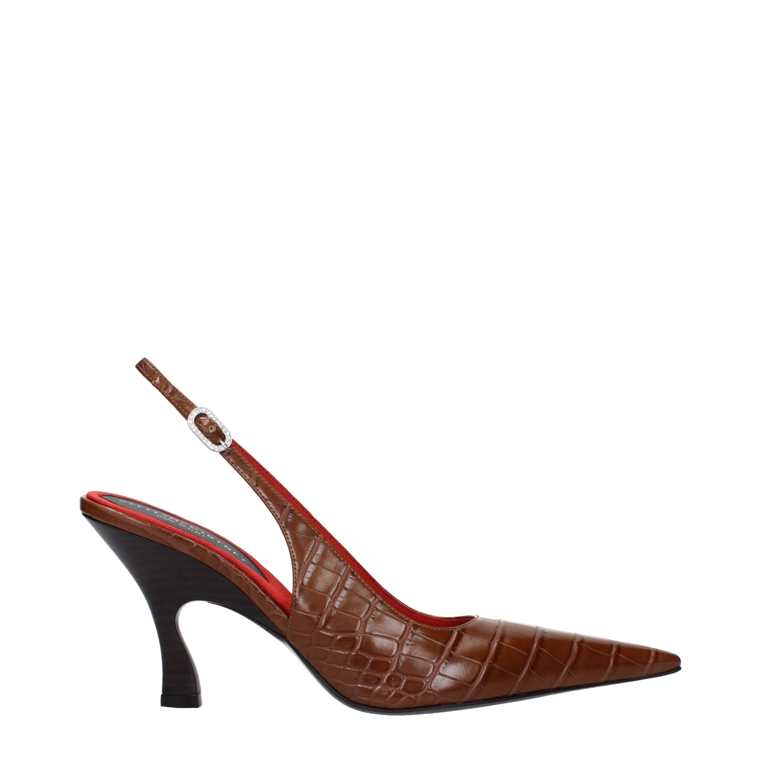 Stella McCartney Braune Leder Pumps mit hohem Absatz