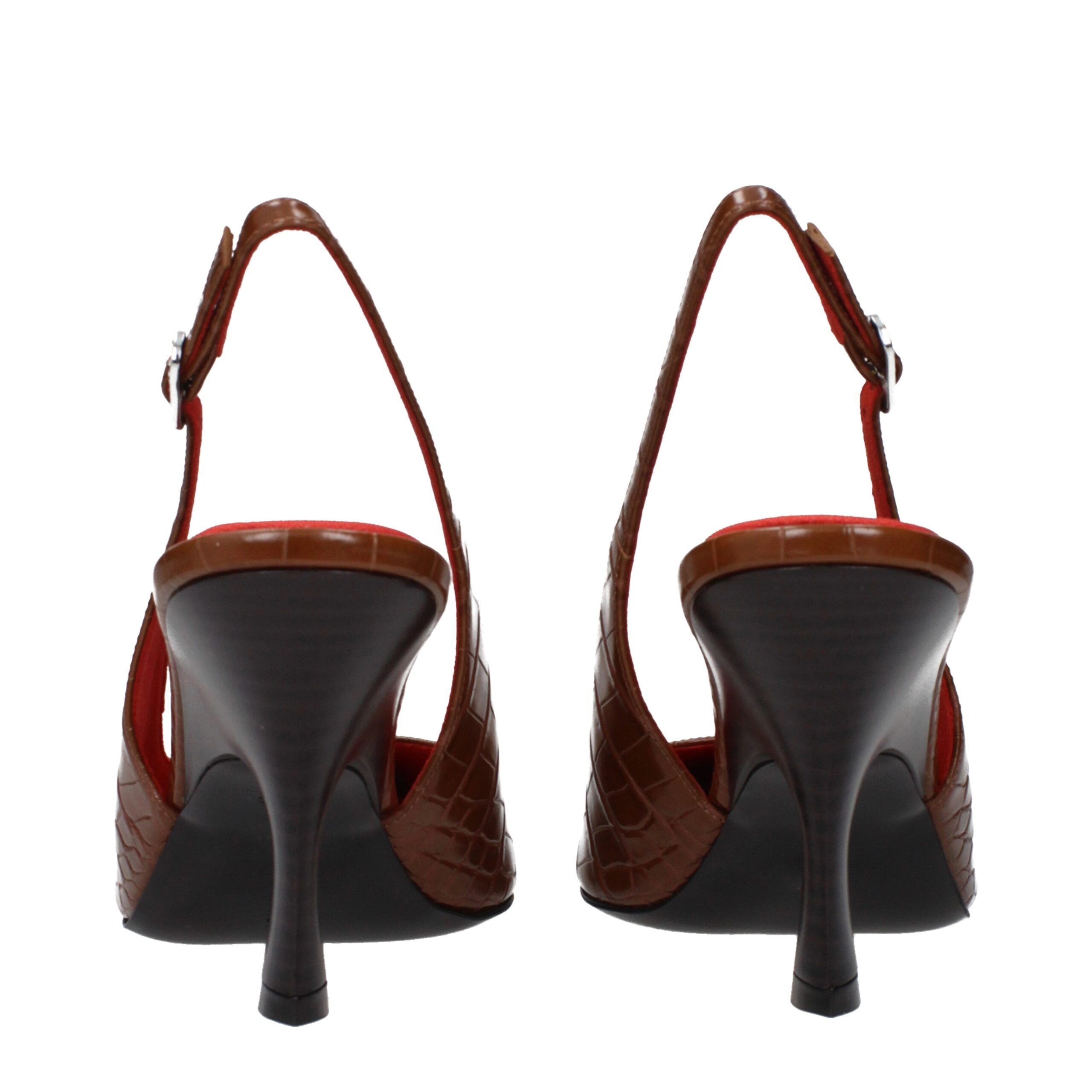 Stella McCartney Braune Leder Pumps mit hohem Absatz