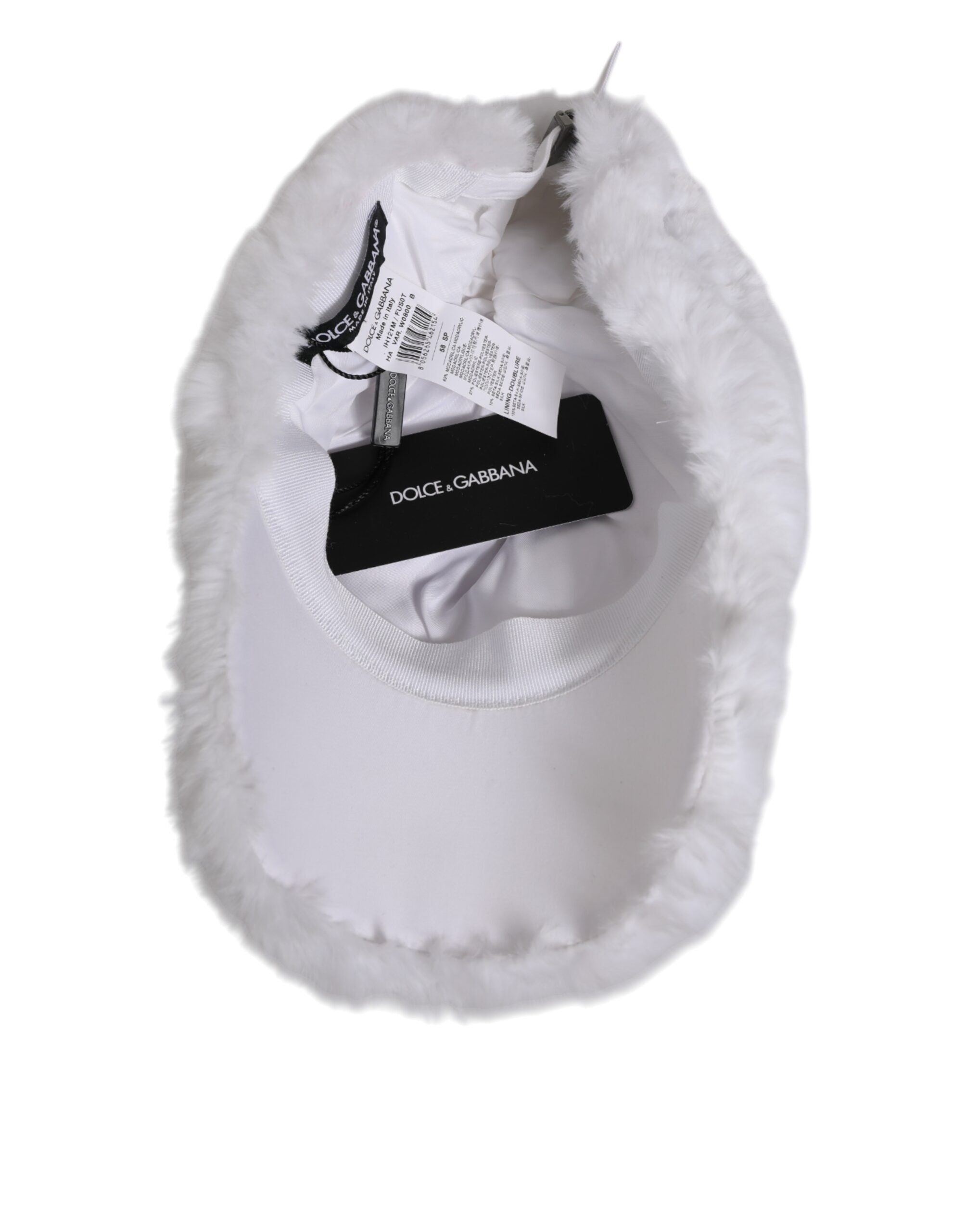 Dolce & Gabbana Weiß Modacryl Rapper Männer Baseball Capello Hut