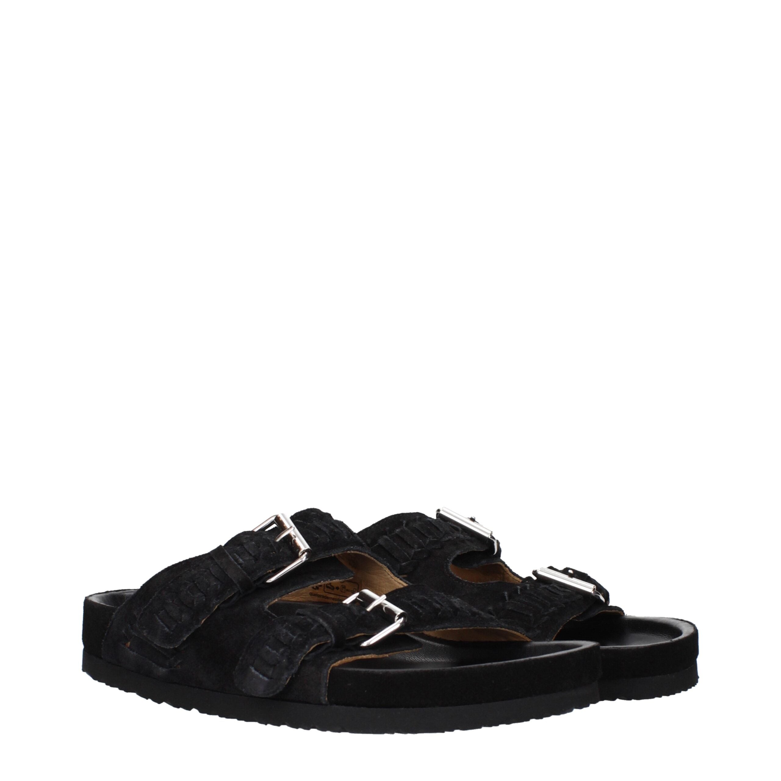 Isabel Marant Schwarze Leder-Slipper
