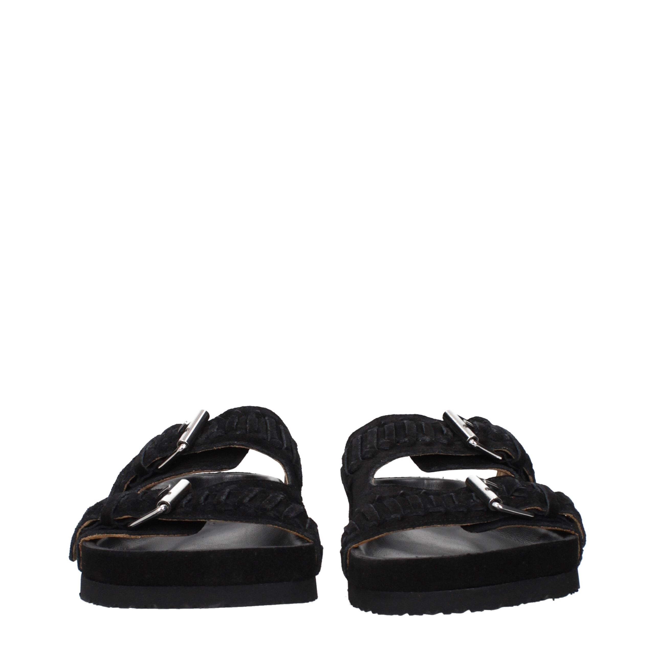 Isabel Marant Schwarze Leder-Slipper