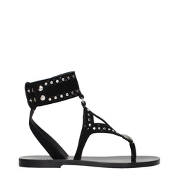 Isabel Marant Schwarze Leder-Flip-Flop-Sandalen