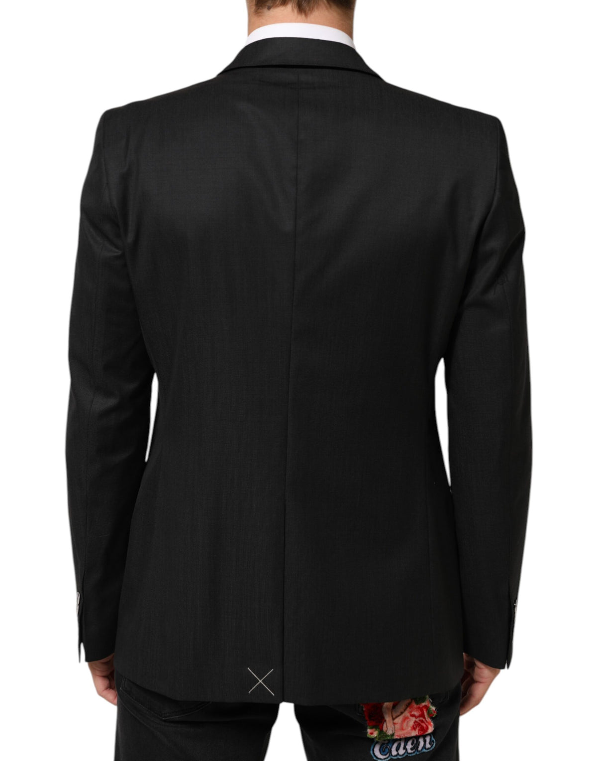 Dolce & Gabbana Schwarzer einreihiger Herrenmantel MARTINI Blazer