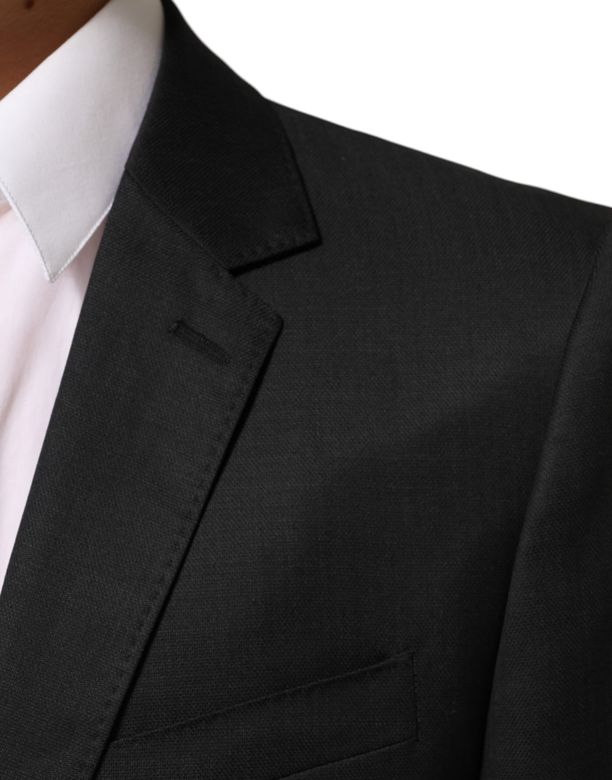 Dolce & Gabbana Schwarzer einreihiger Herrenmantel MARTINI Blazer