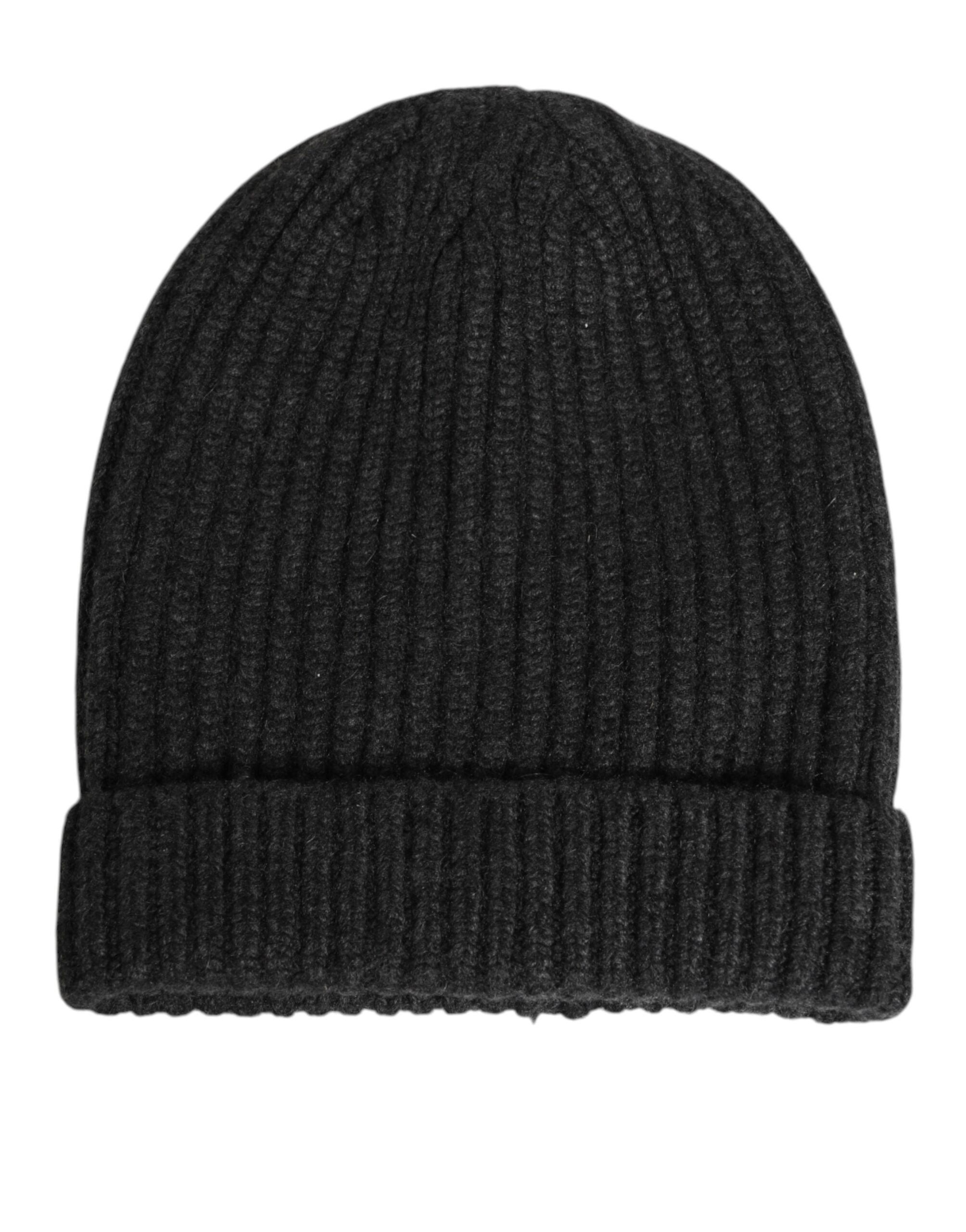 Dolce & Gabbana Schwarze Kaschmir-Strickmütze Capello für Herren