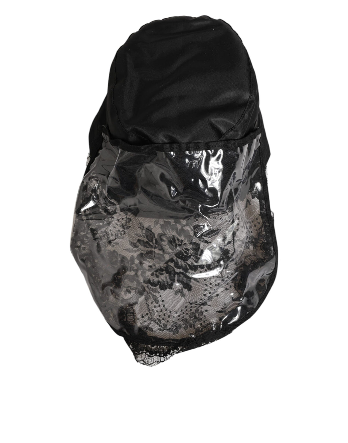 Dolce & Gabbana Schwarze PVC-Herren-Bucket-Mütze mit breiter Krempe