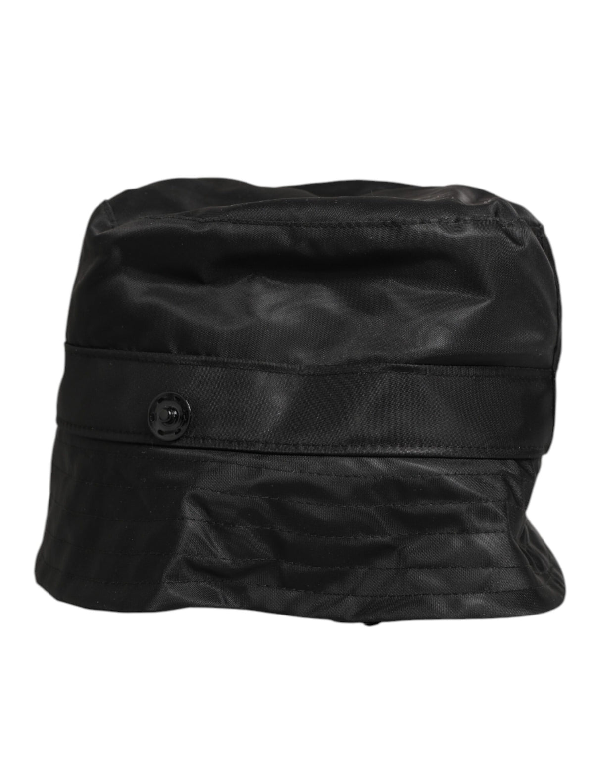 Dolce & Gabbana Schwarze PVC-Herren-Bucket-Mütze mit breiter Krempe