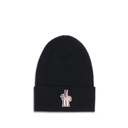 Moncler Grenoble Schwarze Fleece-Wollmütze