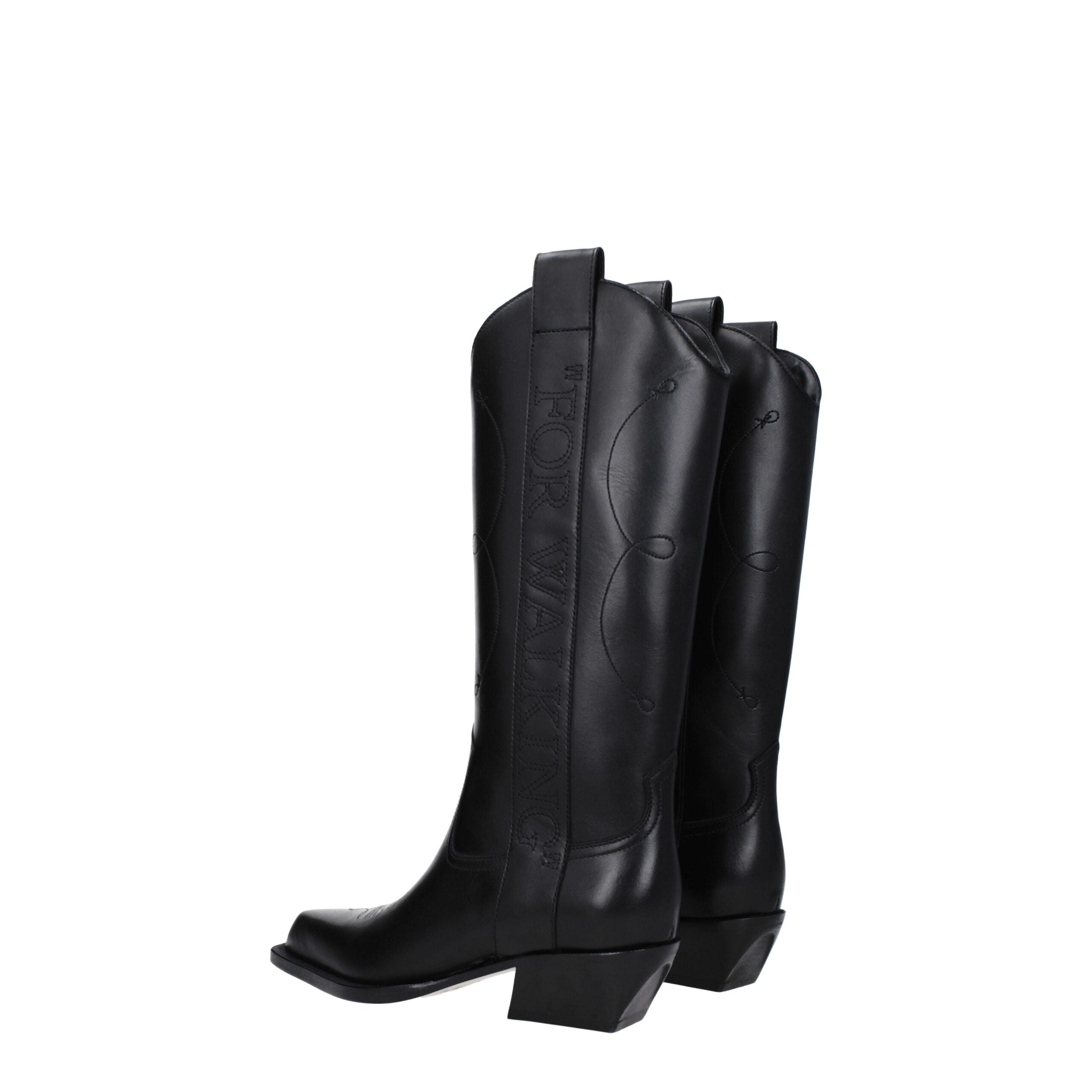 Off-White Schwarze Lederstiefel