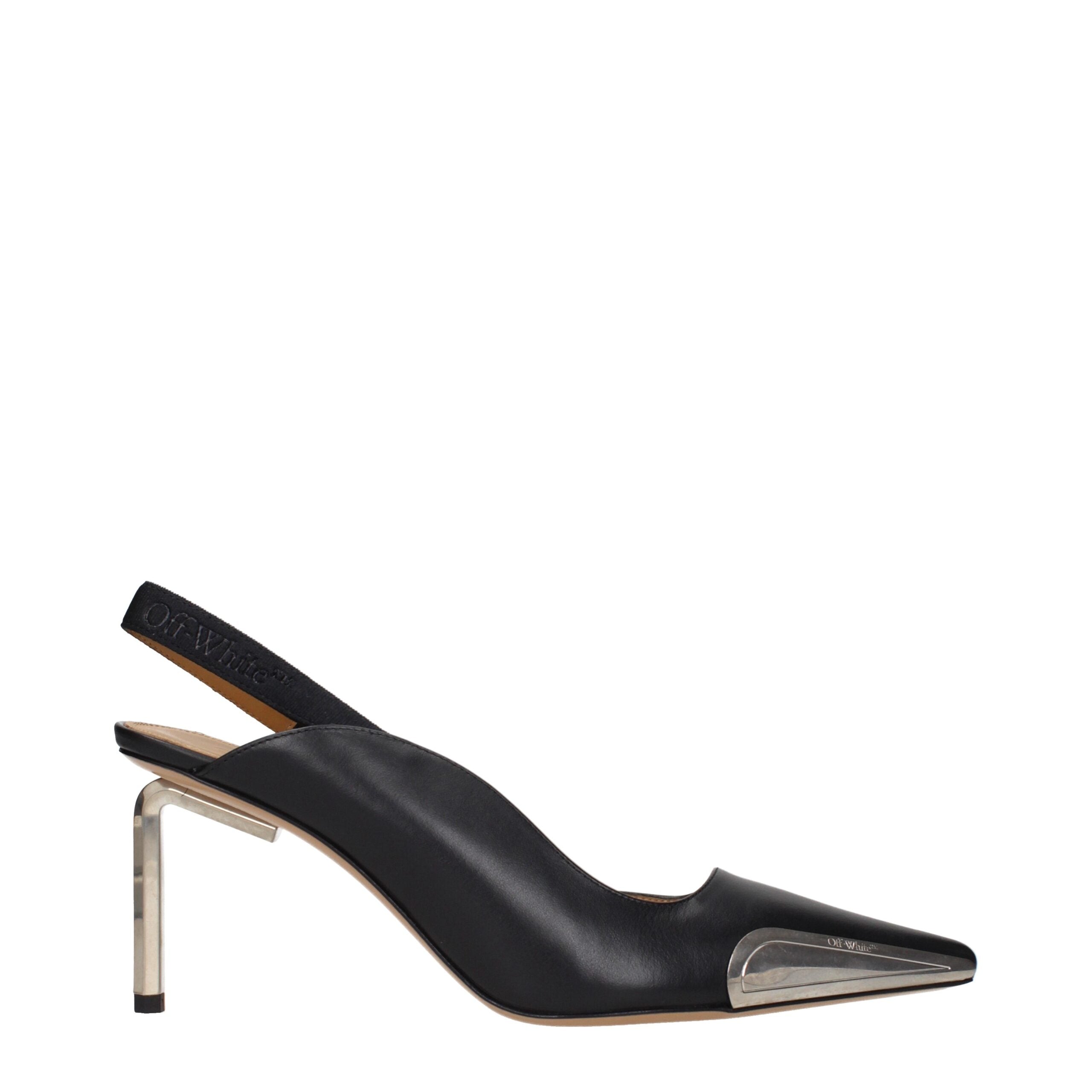 Off-White Schwarze Leder Pumps mit hohem Absatz