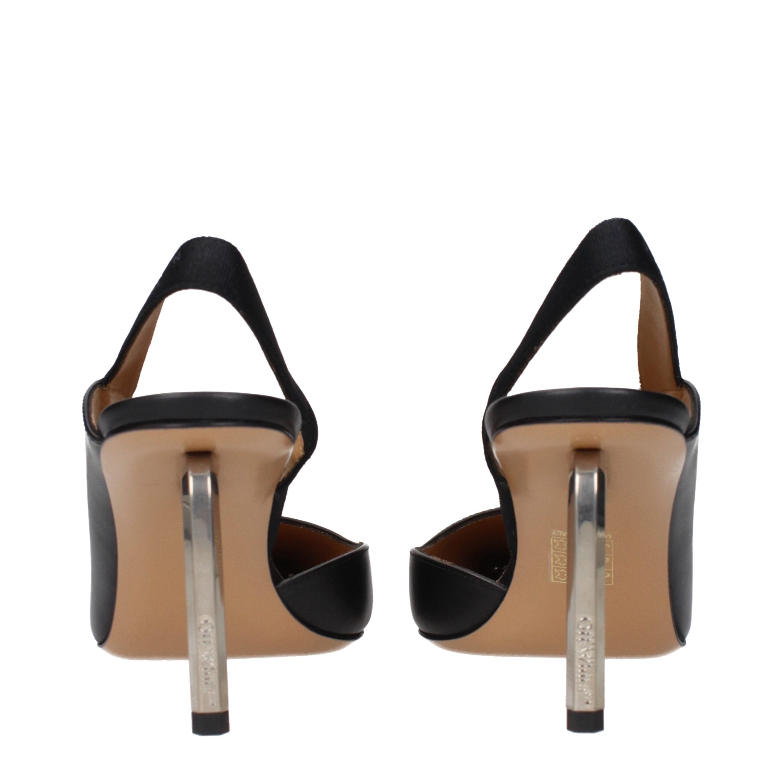 Off-White Schwarze Leder Pumps mit hohem Absatz