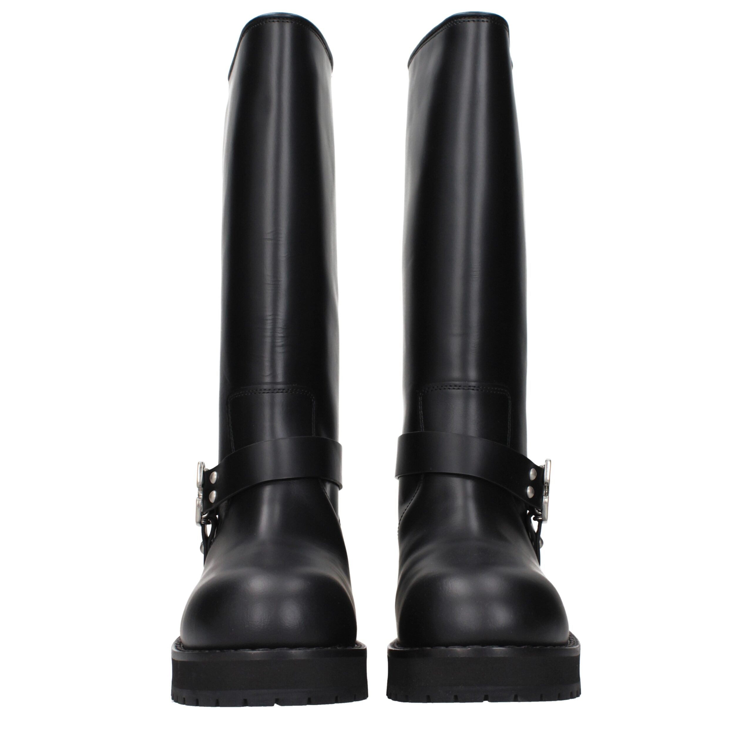 Off-White Schwarze Lederstiefel