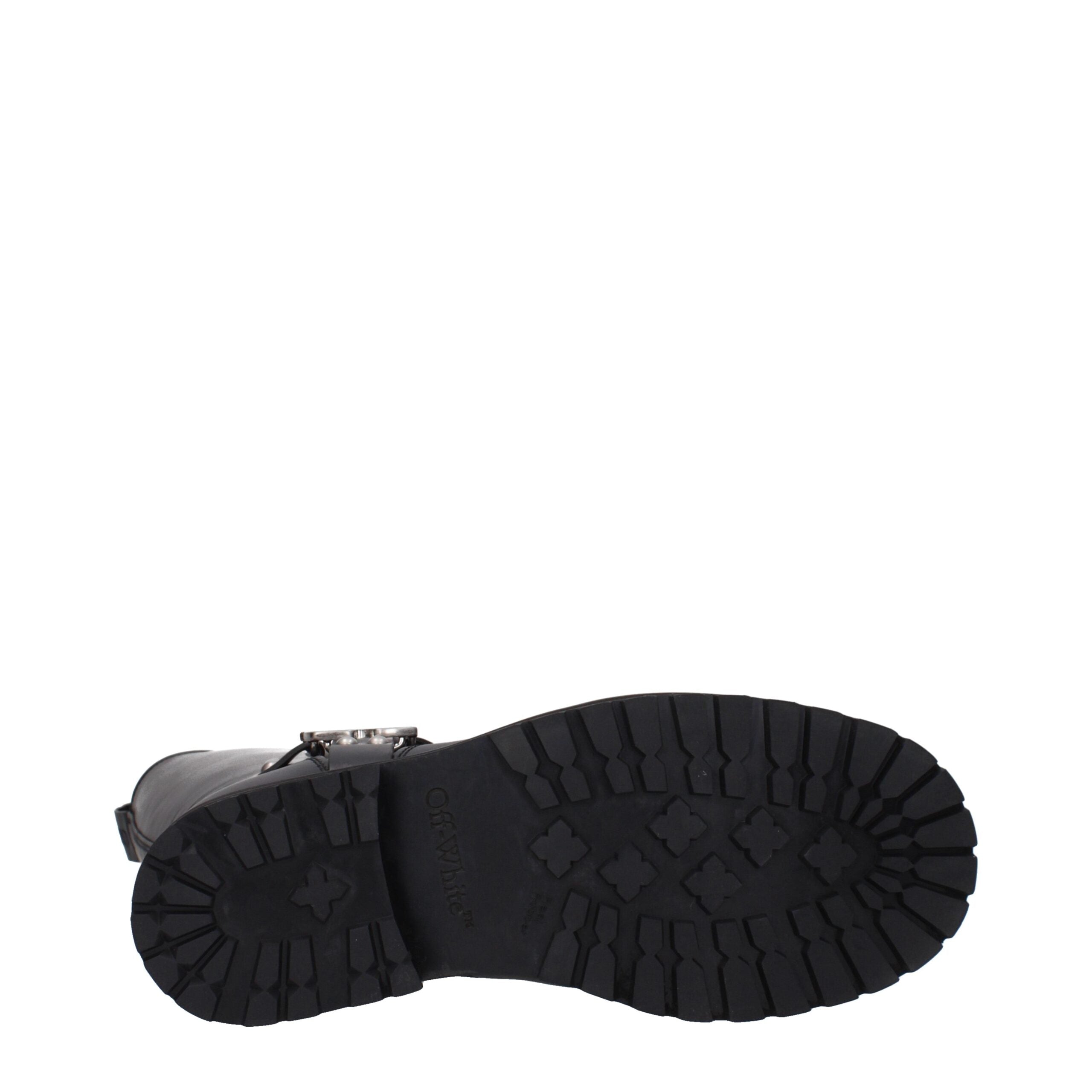 Off-White Schwarze Lederstiefel