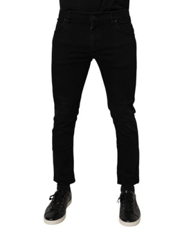 Dolce & Gabbana Schwarze Baumwoll-Stretch-Skinny-Denim-Jeans für Männer