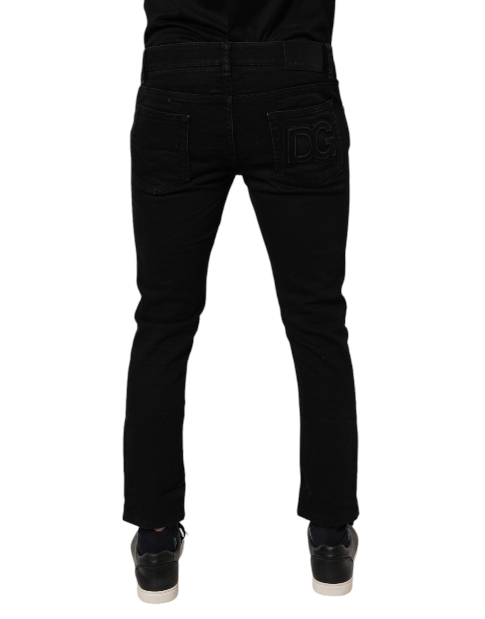Dolce & Gabbana Schwarze Baumwoll-Stretch-Skinny-Denim-Jeans für Männer
