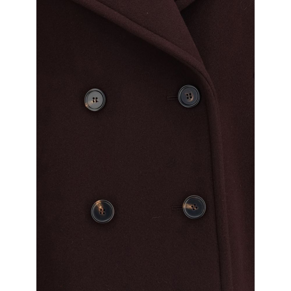 Chloé Bordeaux-Mantel aus Wollfleece