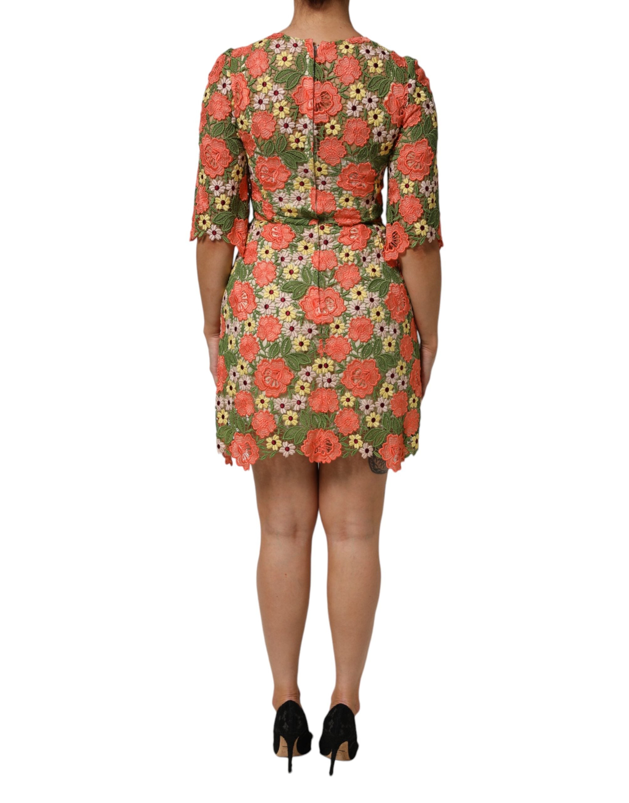 Dolce & Gabbana Mehrfarbiges, mit Blumen besticktes Aline-Minikleid